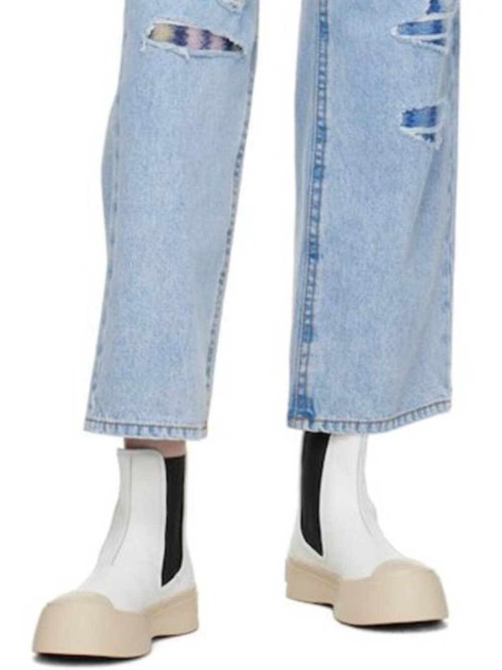 Marni Pablo White Leather Chelsea Boots IT 41 / US 11
